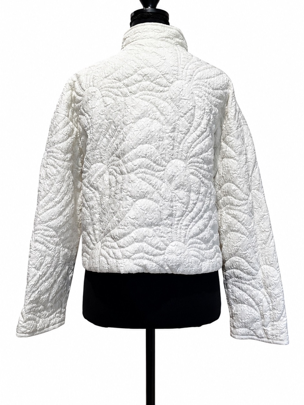 7 For All Mankind Ivory Textured Quilted Puffer Jacket S - Picture 3 of 6